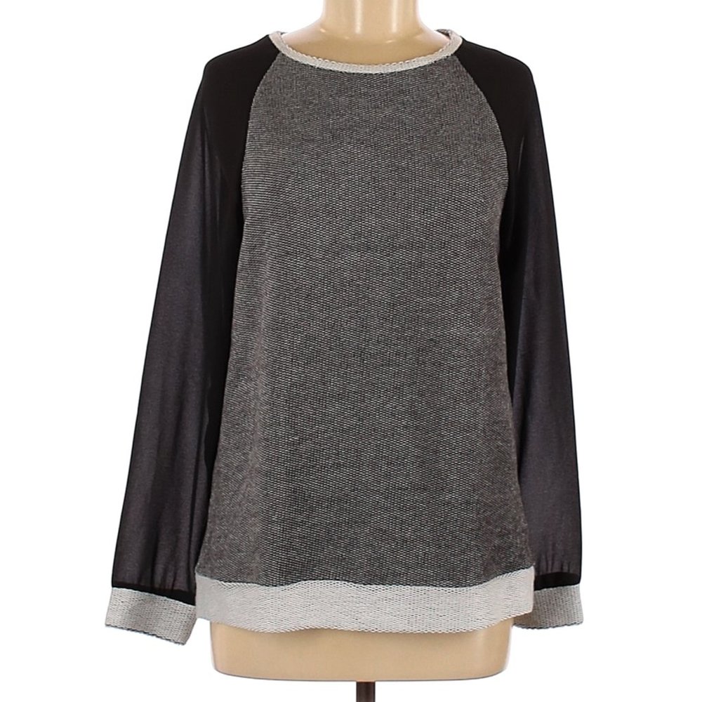 Sanctuary Sweatshirt/Sweater with sheer sleeve detail - Size M - Black and grey/